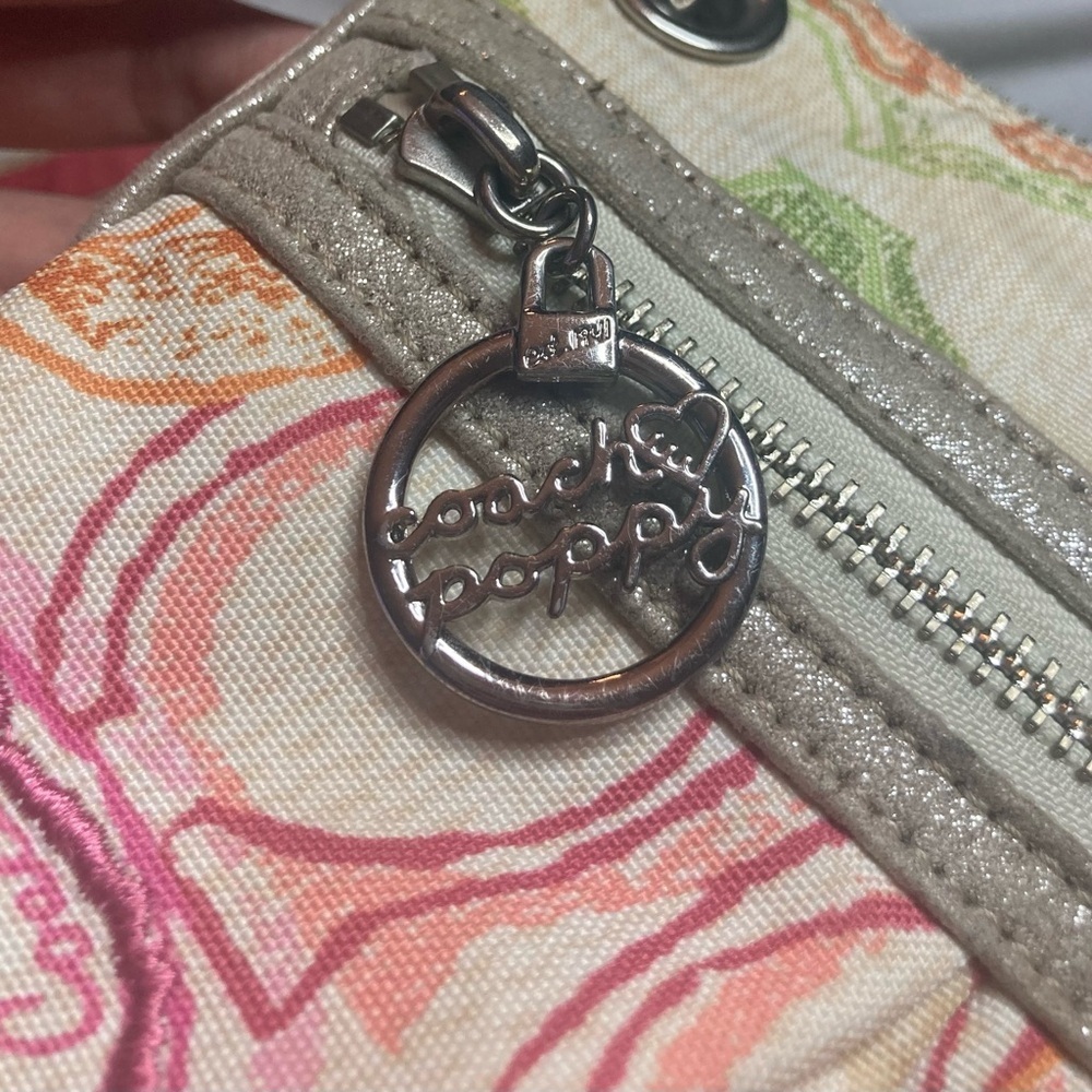 Vintage Y2K Coach Poppy Canvas Bag Colorful Signature C’s Silver Hardware - Picture 4 of 9